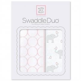 Набор пеленок SwaddleDesigns Swaddle Duo PP Elephant & Chickies Mod Duo