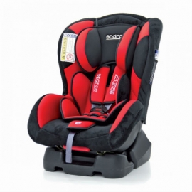 Sparco Детское кресло (F 500 K), группы 0 +/1, велюр + вставки из полиэстера, чёрный/красный, 1/2